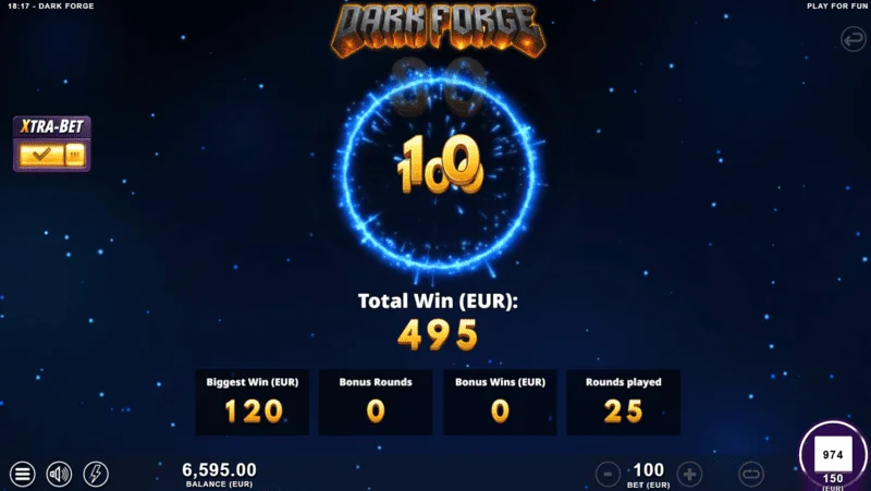 Dark Forge - bonusový režim Super Free Spins s tmavou paletou